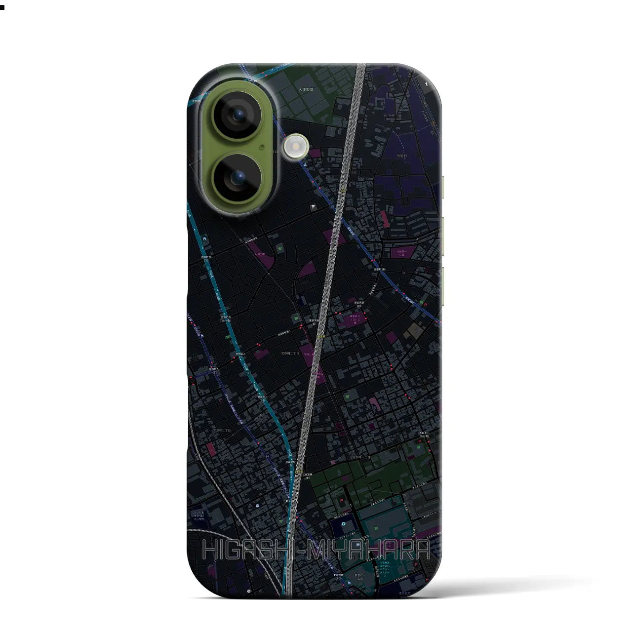 【東宮原（埼玉県）】地図柄iPhoneケース（バックカバータイプ）