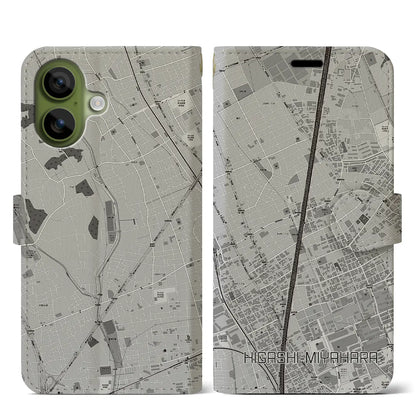 【東宮原（埼玉県）】地図柄iPhoneケース（手帳タイプ）