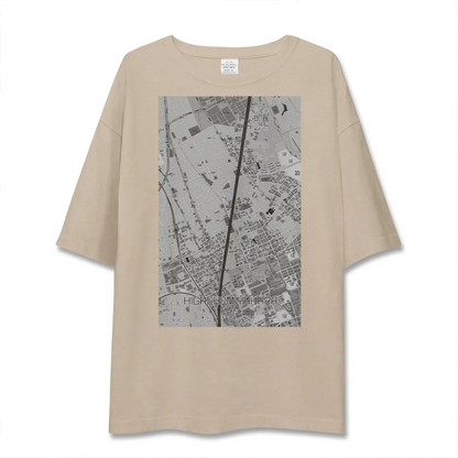 【東宮原（埼玉県）】地図柄ビッグシルエットTシャツ
