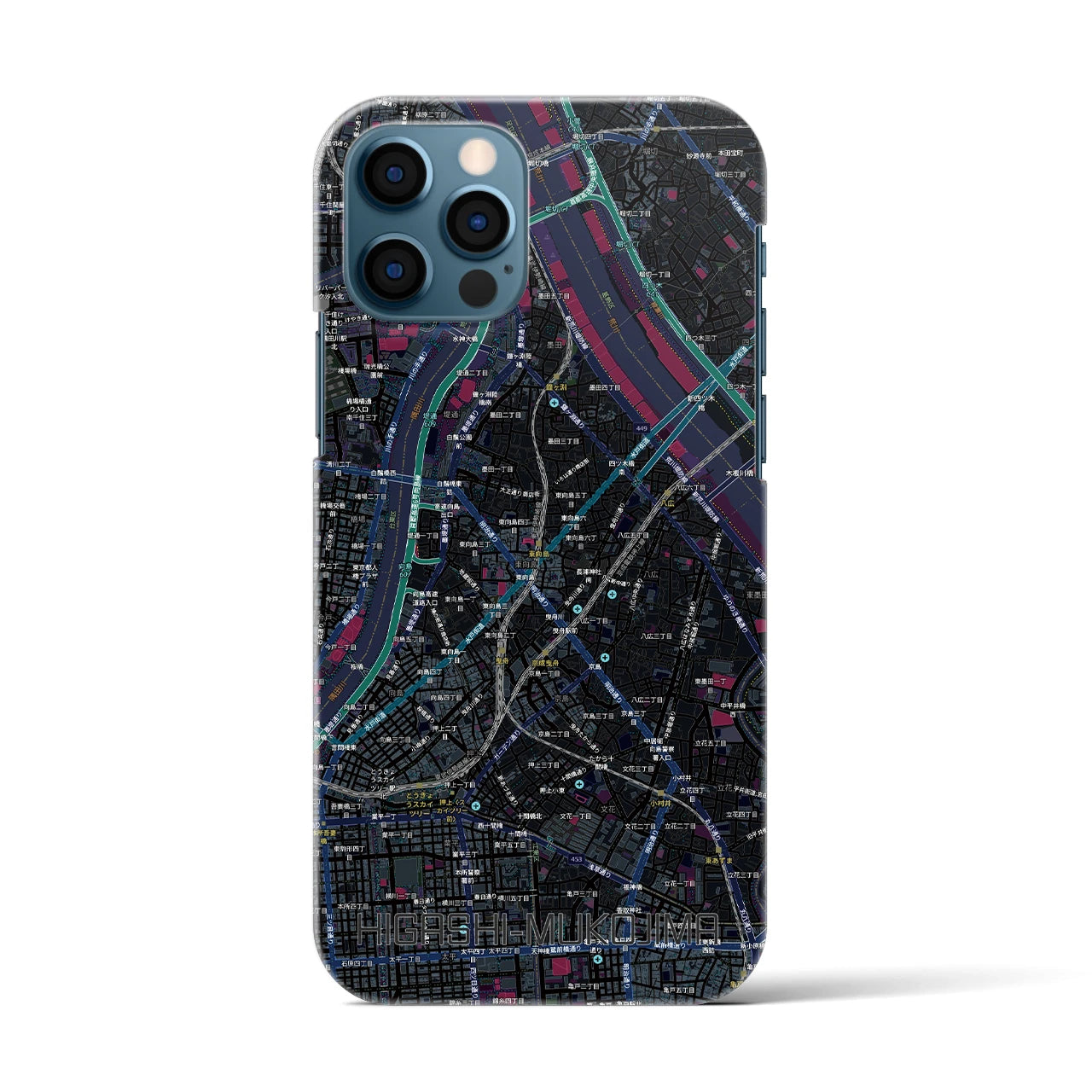 【東向島（東京都）】地図柄iPhoneケース（バックカバータイプ）