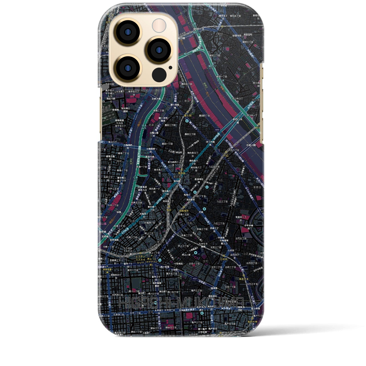 【東向島（東京都）】地図柄iPhoneケース（バックカバータイプ）