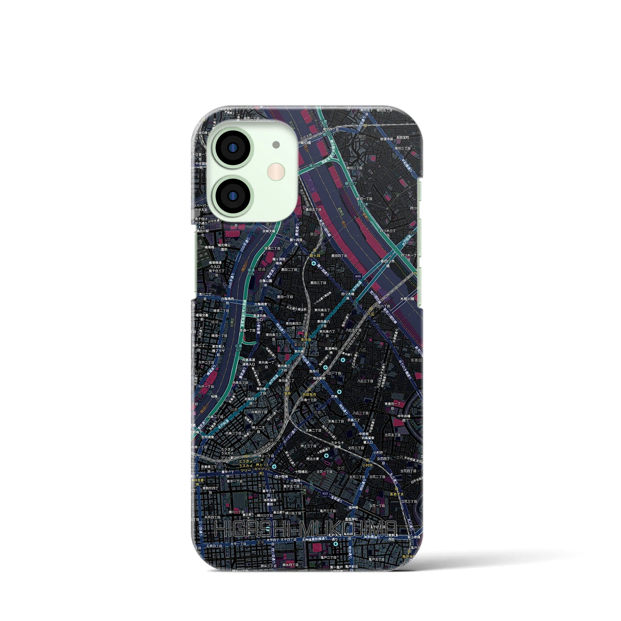 【東向島（東京都）】地図柄iPhoneケース（バックカバータイプ）