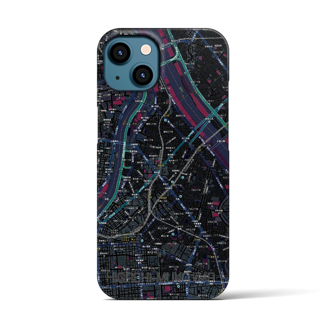 【東向島（東京都）】地図柄iPhoneケース（バックカバータイプ）
