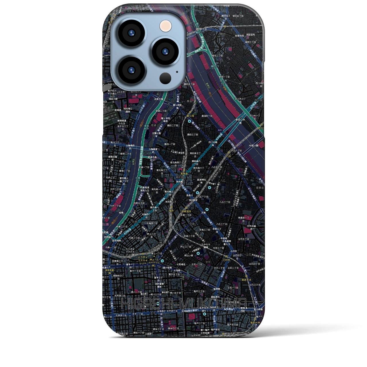 【東向島（東京都）】地図柄iPhoneケース（バックカバータイプ）