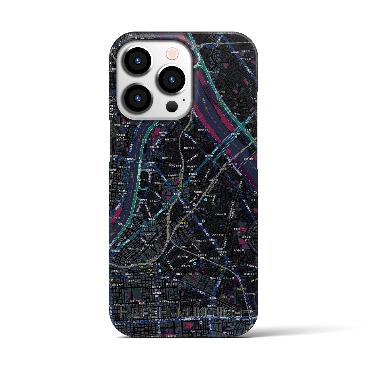 【東向島（東京都）】地図柄iPhoneケース（バックカバータイプ）