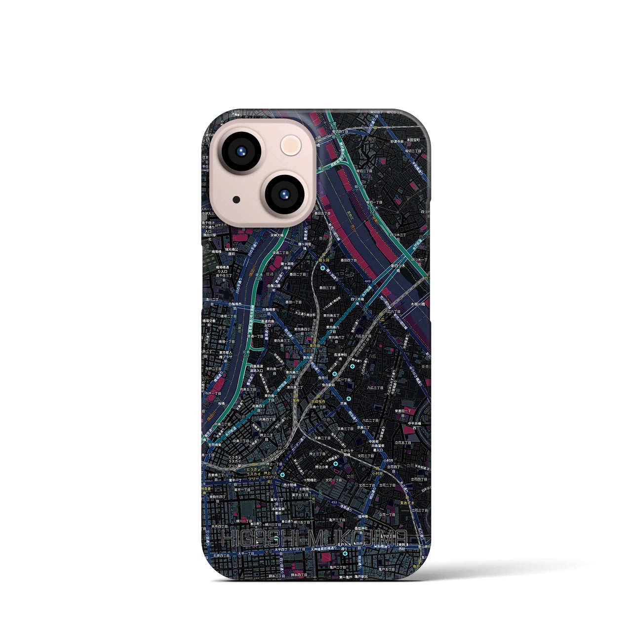 【東向島（東京都）】地図柄iPhoneケース（バックカバータイプ）