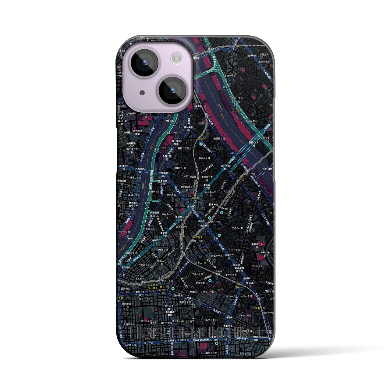 【東向島（東京都）】地図柄iPhoneケース（バックカバータイプ）