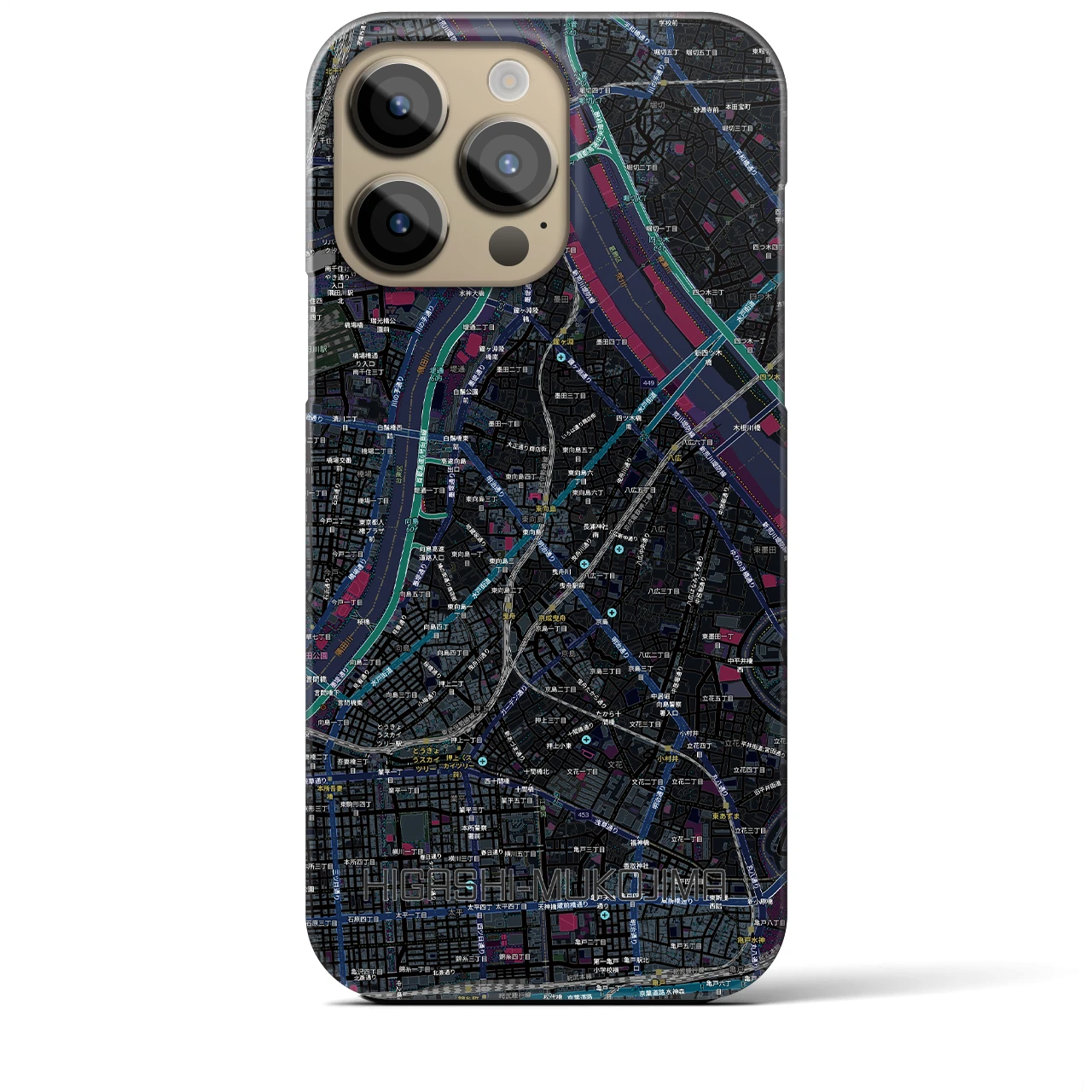【東向島（東京都）】地図柄iPhoneケース（バックカバータイプ）