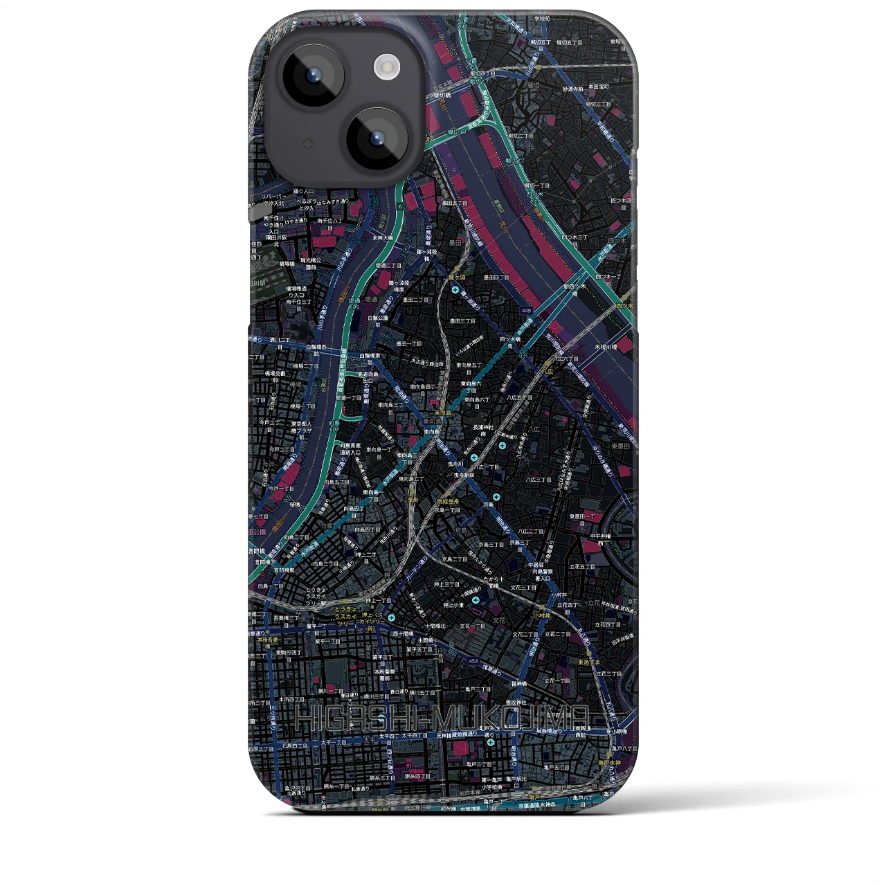 【東向島（東京都）】地図柄iPhoneケース（バックカバータイプ）