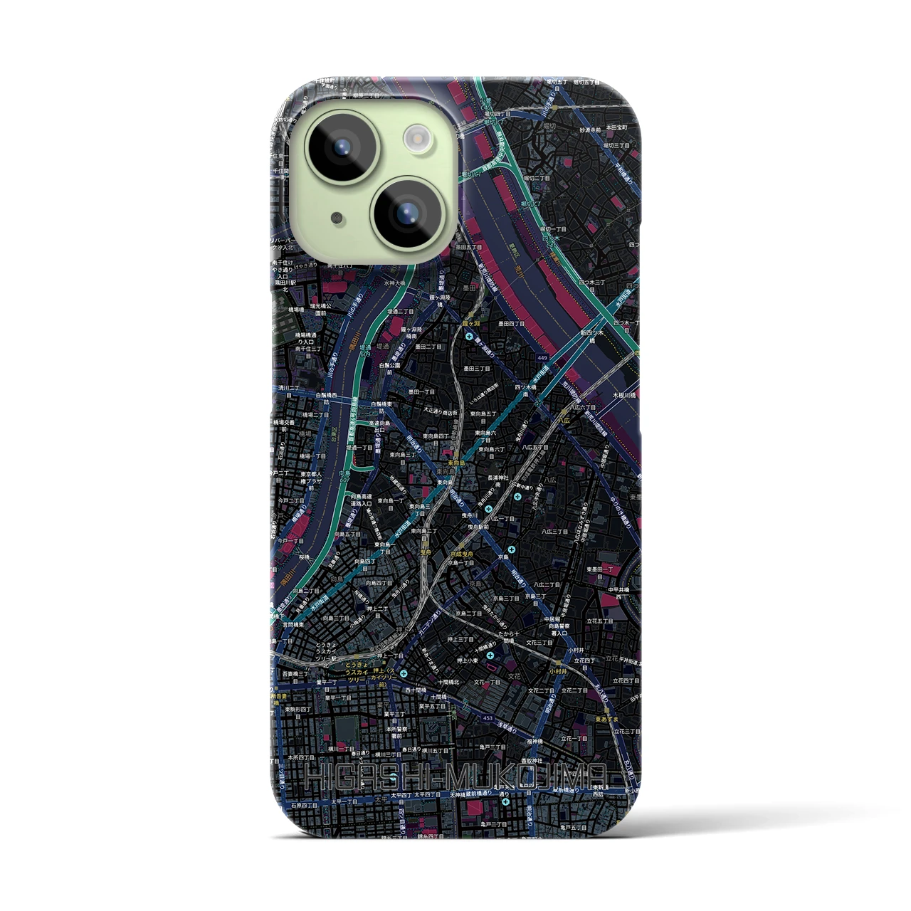 【東向島（東京都）】地図柄iPhoneケース（バックカバータイプ）