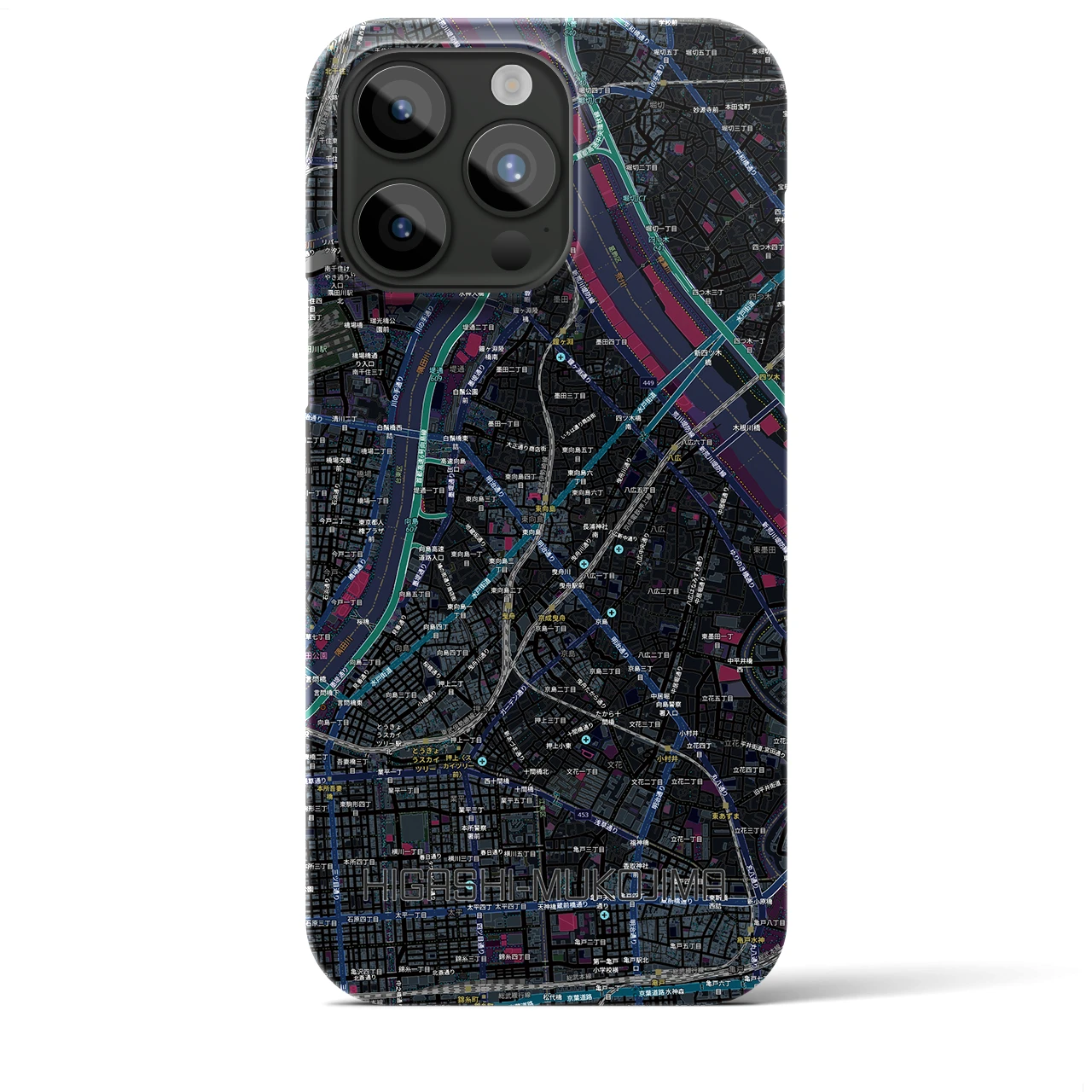 【東向島（東京都）】地図柄iPhoneケース（バックカバータイプ）