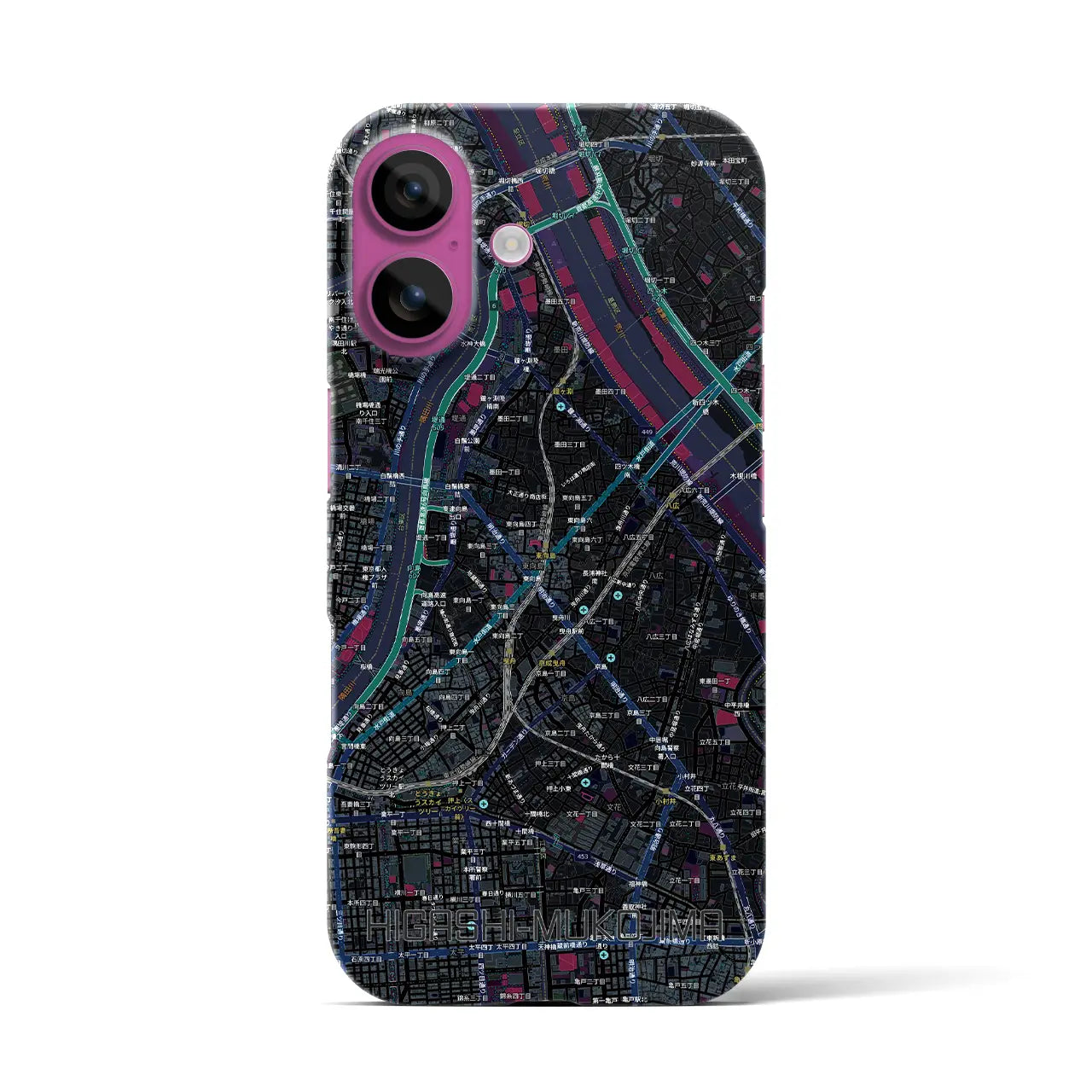 【東向島（東京都）】地図柄iPhoneケース（バックカバータイプ）