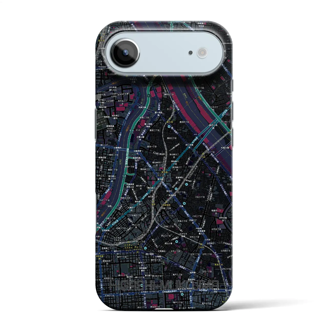 【東向島（東京都）】地図柄iPhoneケース（バックカバータイプ）