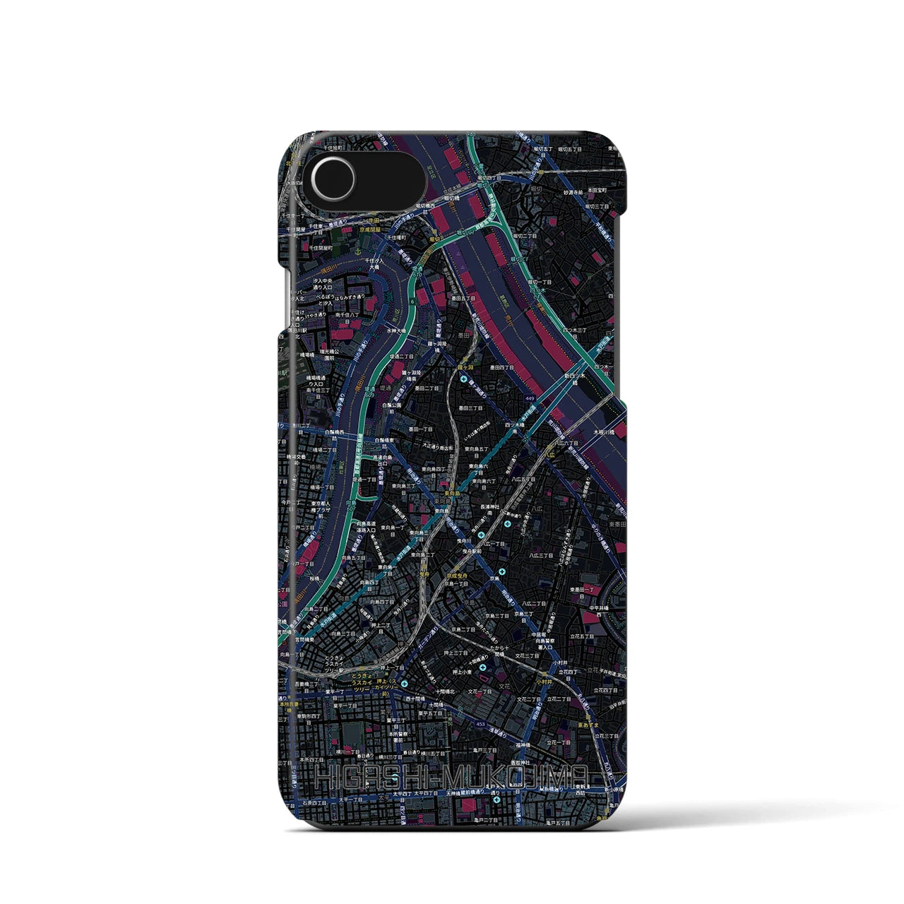【東向島（東京都）】地図柄iPhoneケース（バックカバータイプ）