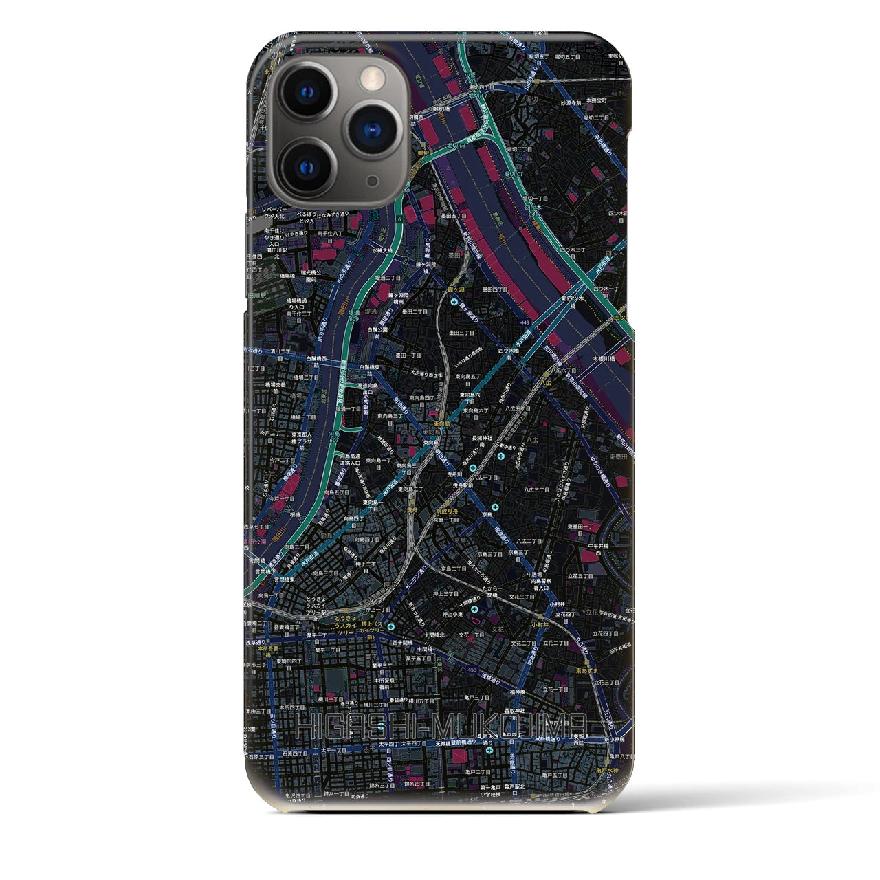 【東向島（東京都）】地図柄iPhoneケース（バックカバータイプ）