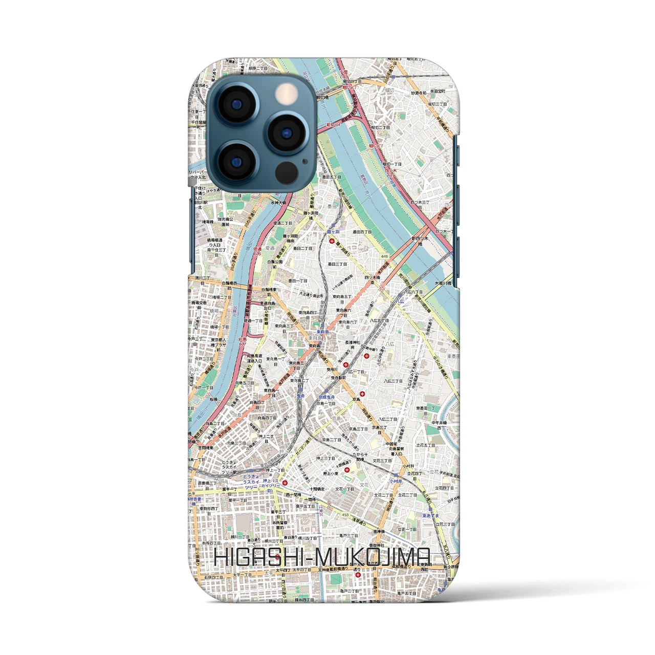【東向島（東京都）】地図柄iPhoneケース（バックカバータイプ）