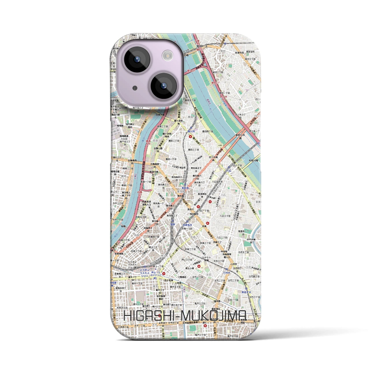 【東向島（東京都）】地図柄iPhoneケース（バックカバータイプ）