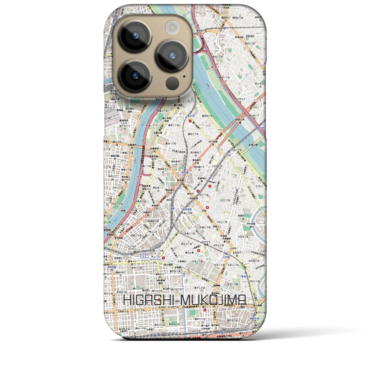 【東向島（東京都）】地図柄iPhoneケース（バックカバータイプ）