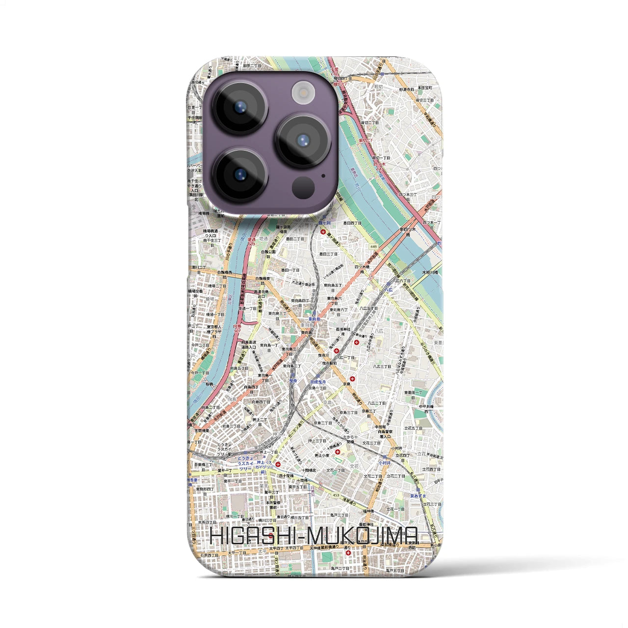 【東向島（東京都）】地図柄iPhoneケース（バックカバータイプ）