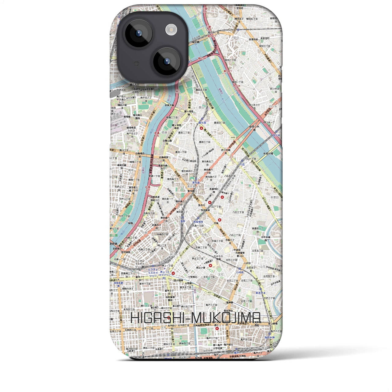 【東向島（東京都）】地図柄iPhoneケース（バックカバータイプ）