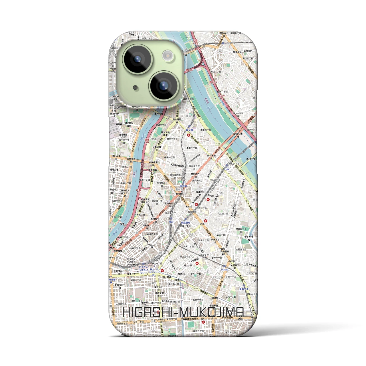 【東向島（東京都）】地図柄iPhoneケース（バックカバータイプ）