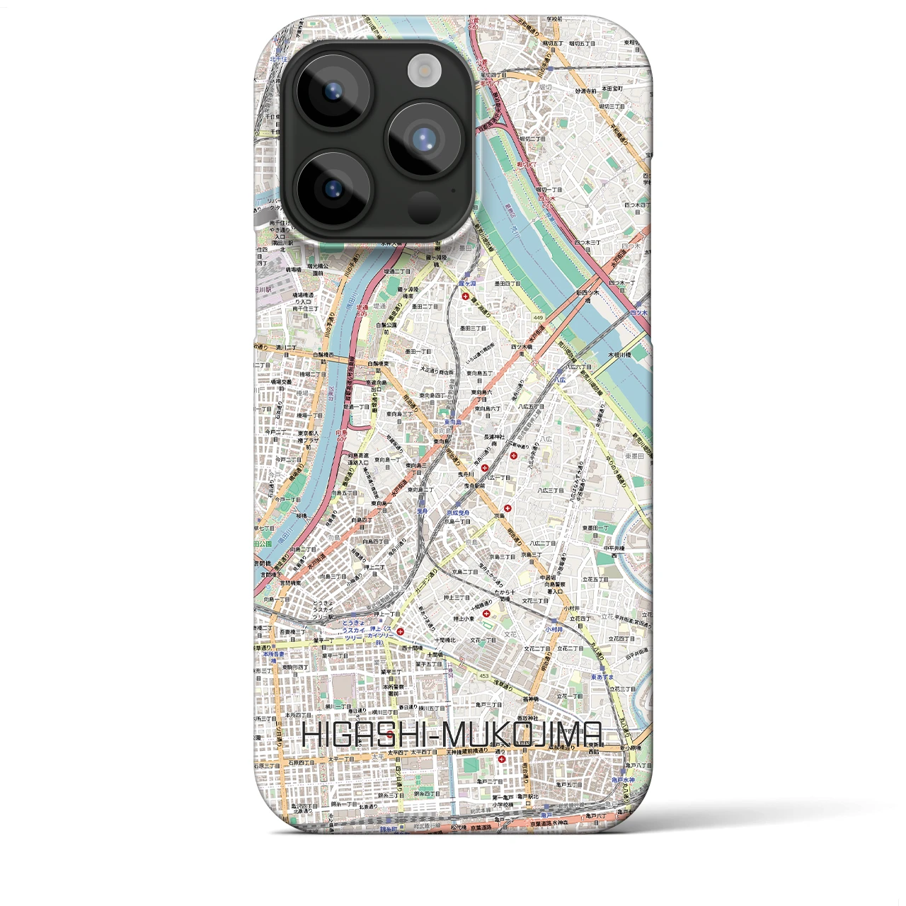 【東向島（東京都）】地図柄iPhoneケース（バックカバータイプ）