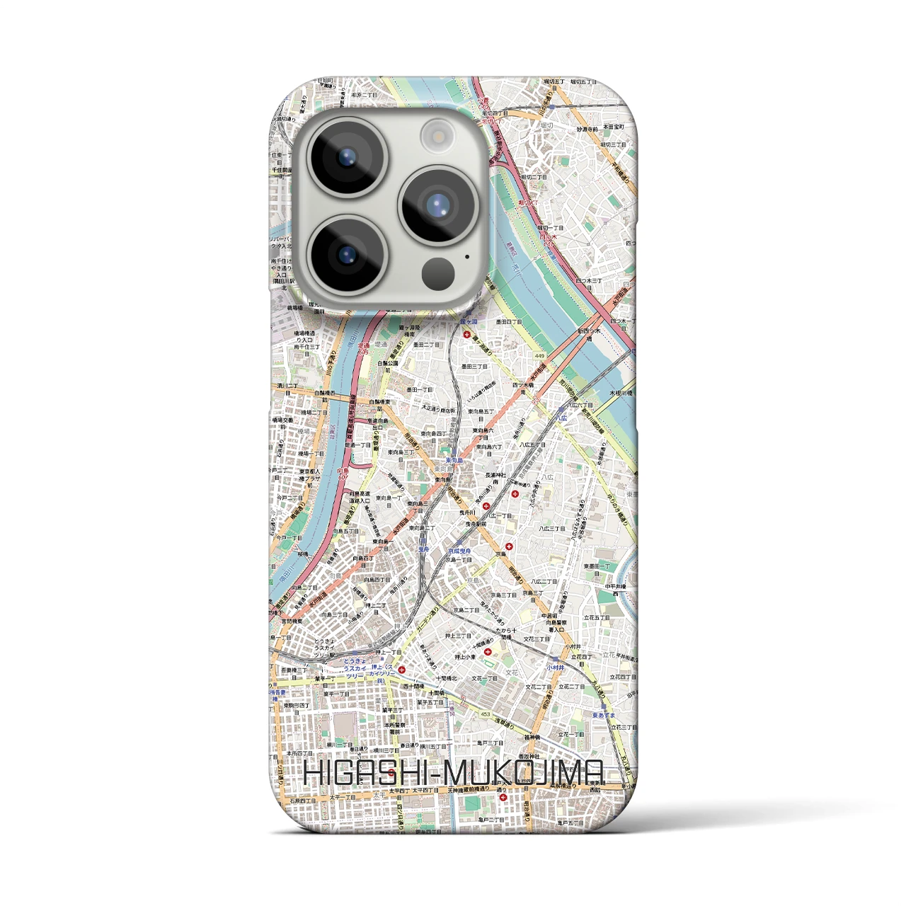 【東向島（東京都）】地図柄iPhoneケース（バックカバータイプ）