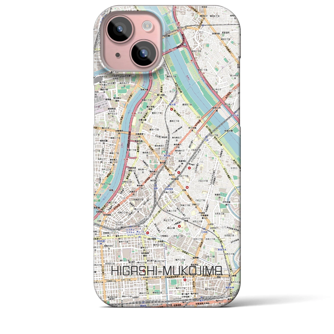 【東向島（東京都）】地図柄iPhoneケース（バックカバータイプ）