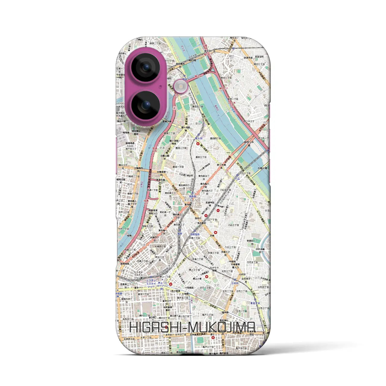 【東向島（東京都）】地図柄iPhoneケース（バックカバータイプ）