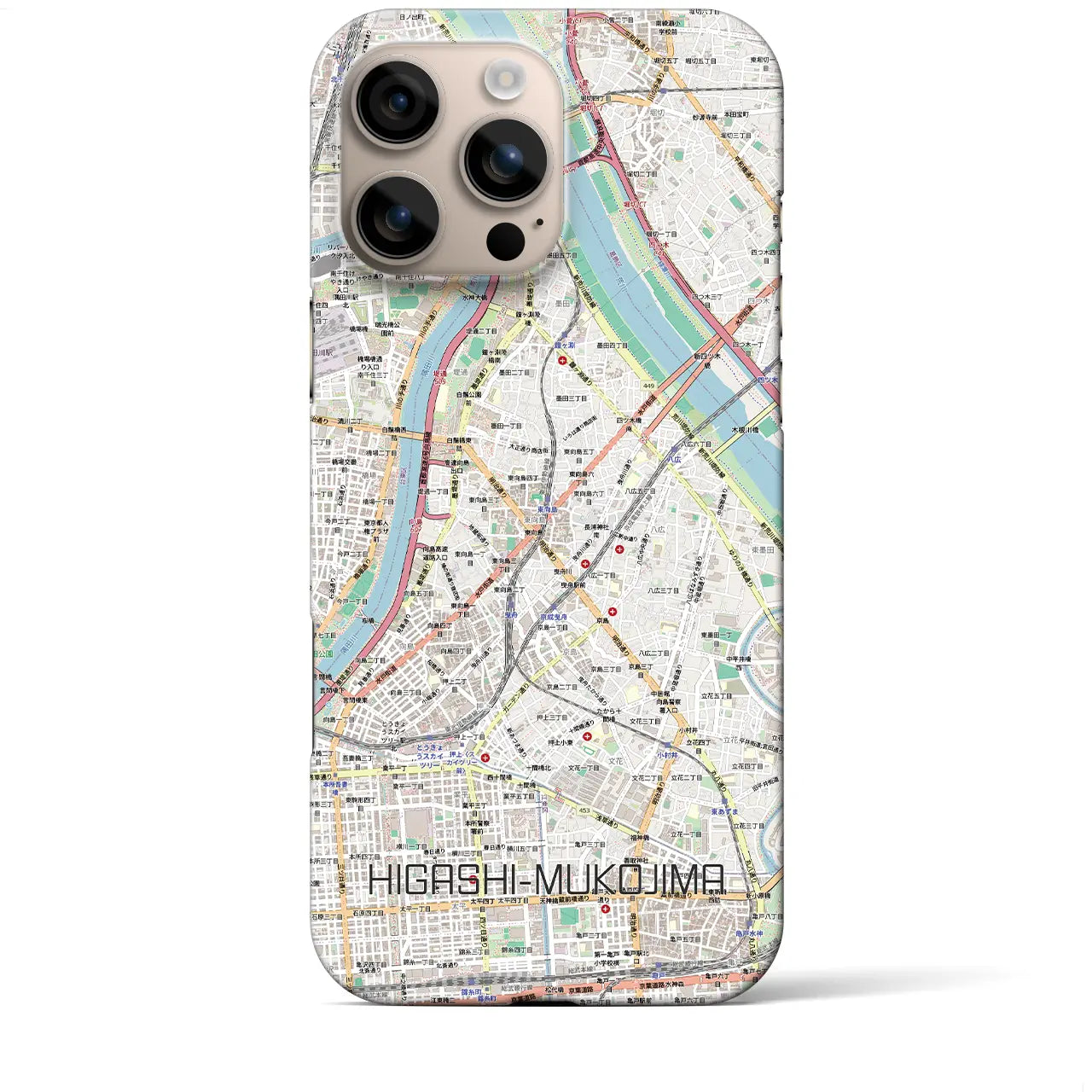 【東向島（東京都）】地図柄iPhoneケース（バックカバータイプ）