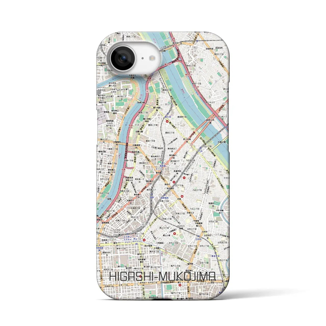 【東向島（東京都）】地図柄iPhoneケース（バックカバータイプ）