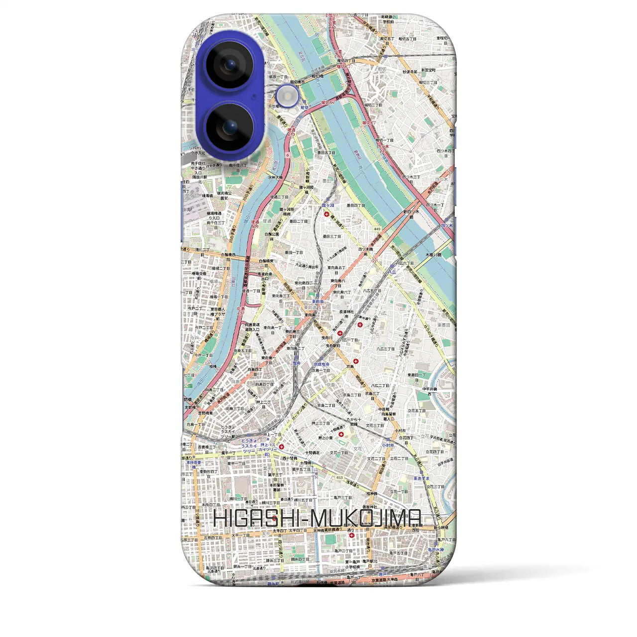 【東向島（東京都）】地図柄iPhoneケース（バックカバータイプ）