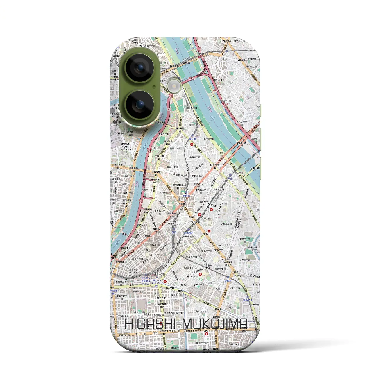 【東向島（東京都）】地図柄iPhoneケース（バックカバータイプ）