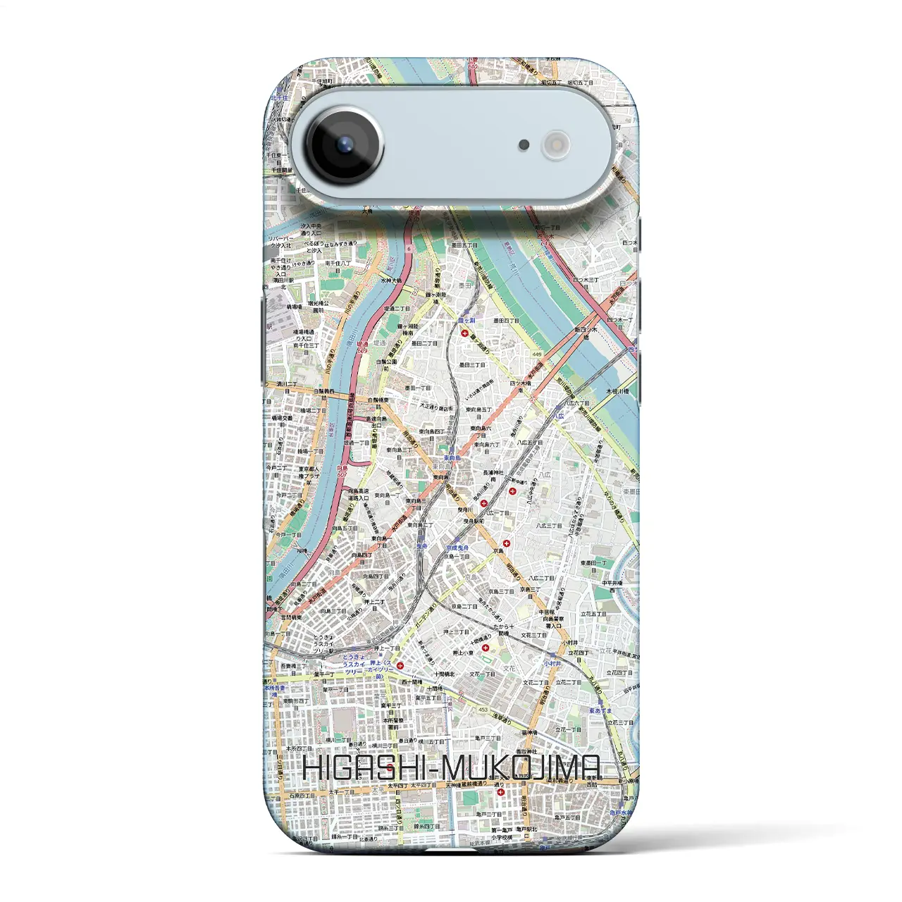 【東向島（東京都）】地図柄iPhoneケース（バックカバータイプ）