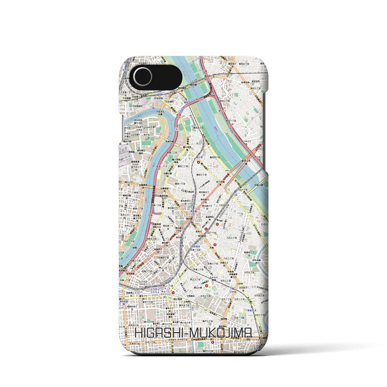 【東向島（東京都）】地図柄iPhoneケース（バックカバータイプ）
