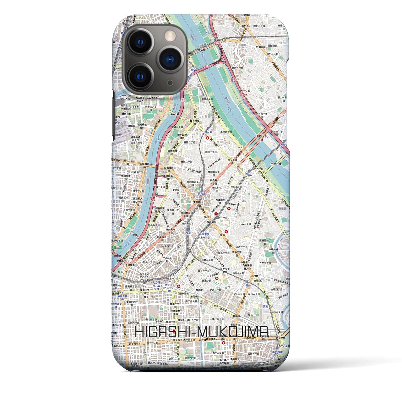 【東向島（東京都）】地図柄iPhoneケース（バックカバータイプ）