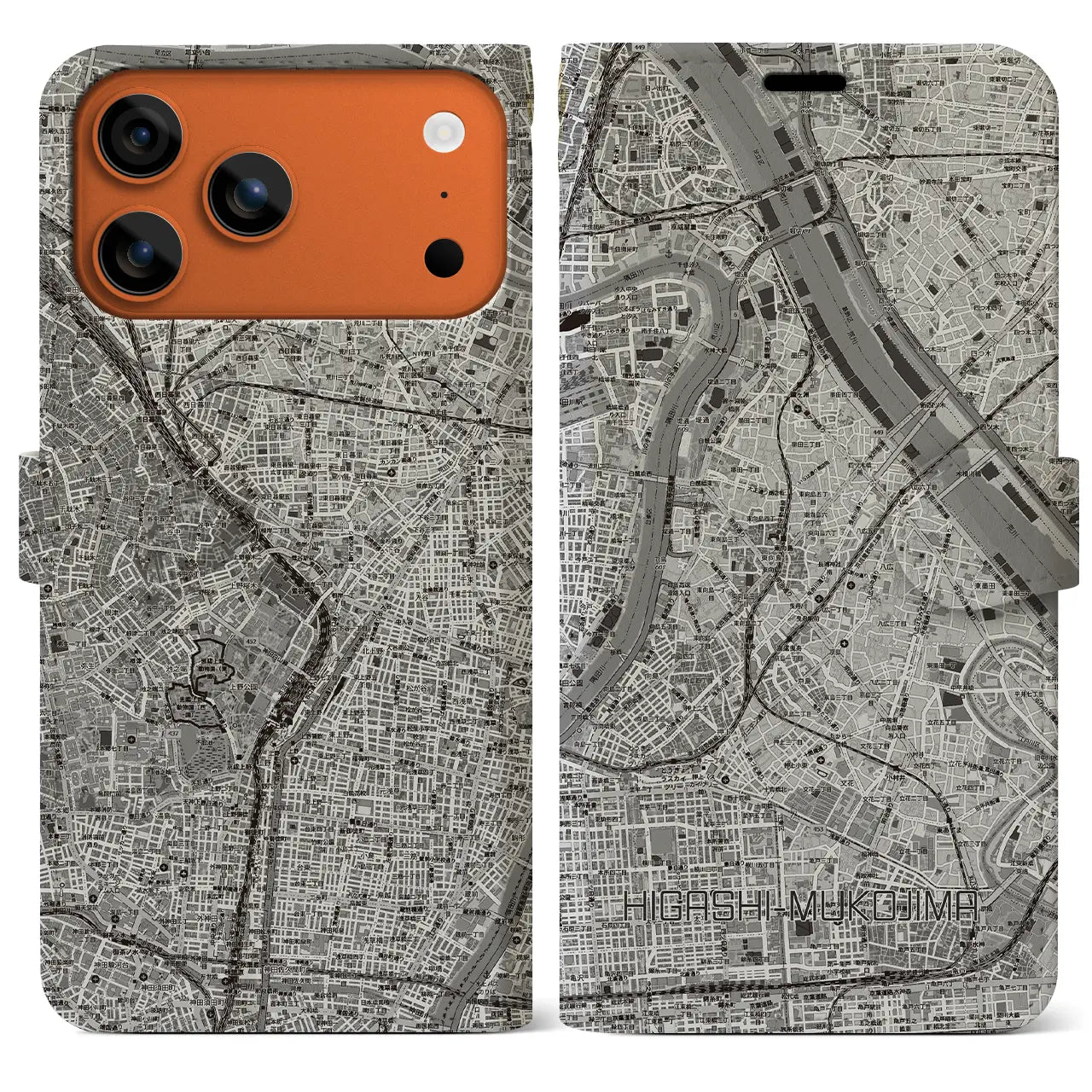【東向島（東京都）】地図柄iPhoneケース（手帳タイプ）
