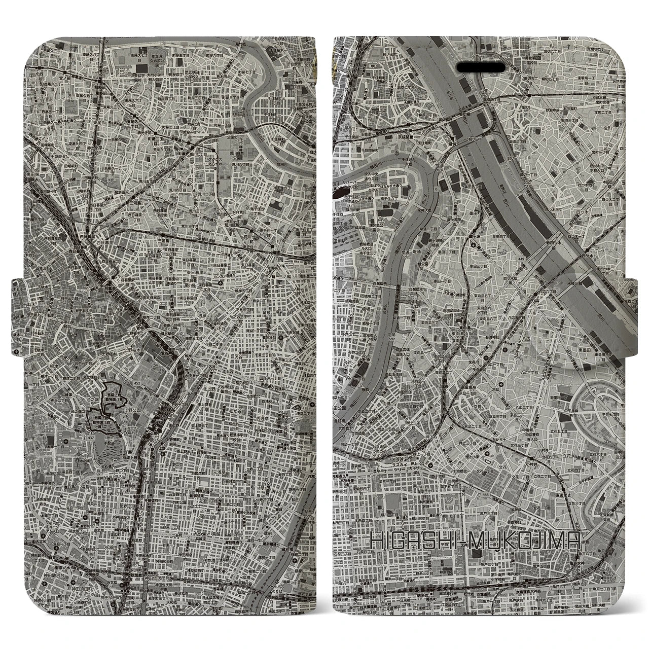 【東向島（東京都）】地図柄iPhoneケース（手帳タイプ）