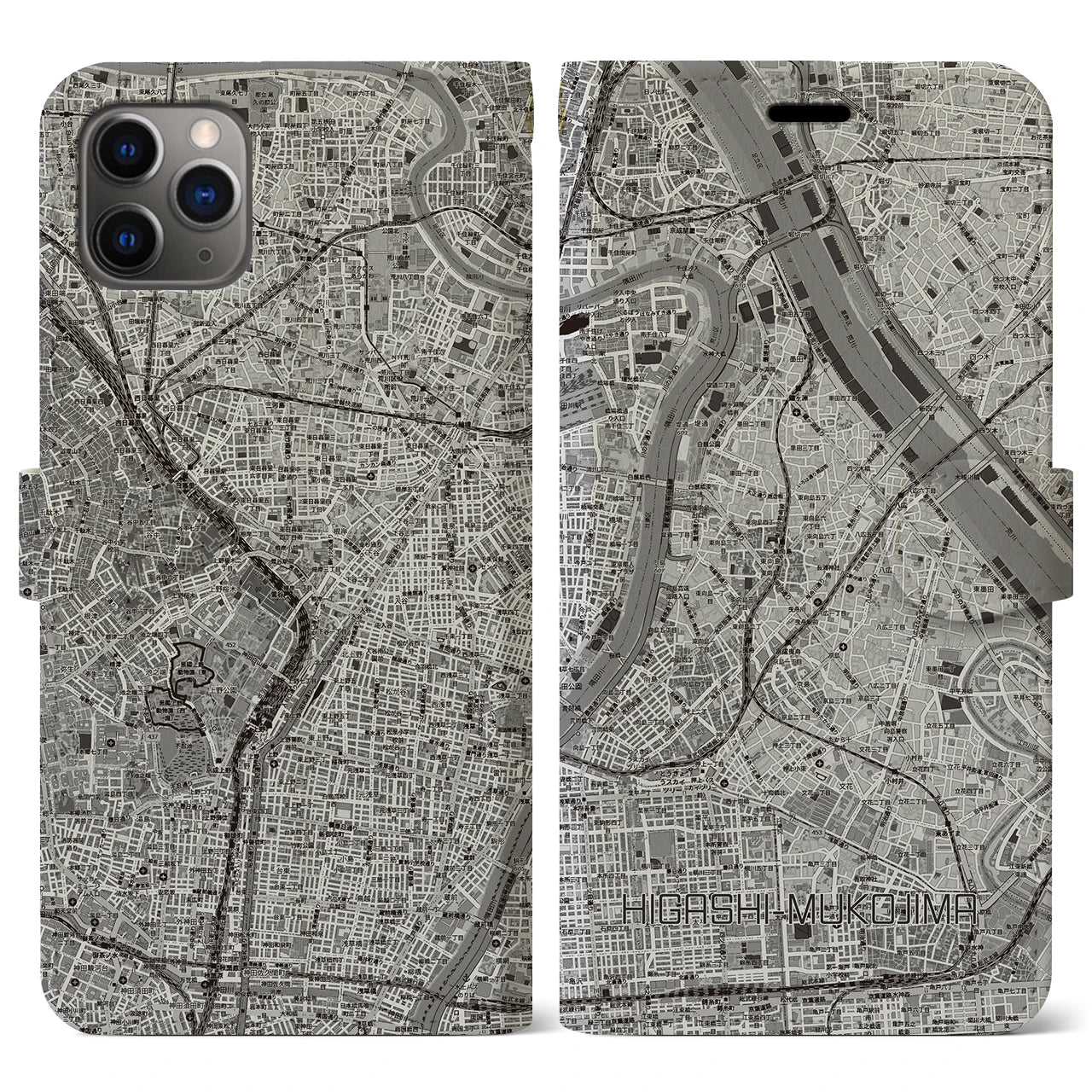 【東向島（東京都）】地図柄iPhoneケース（手帳タイプ）