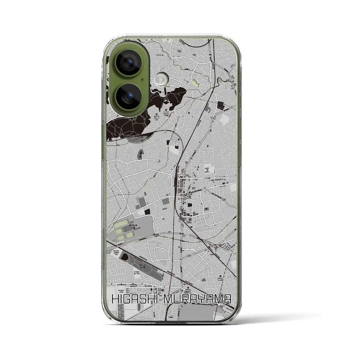 【東村山(東京都)】地図柄iPhoneケース(クリアタイプ)モノトーン・iPhone 17 Pro Max 用
