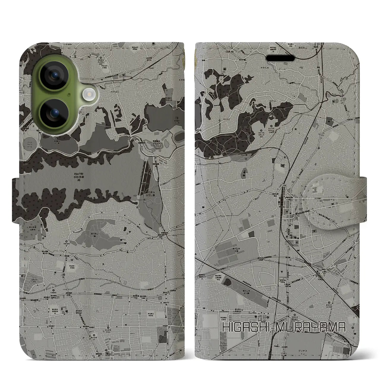 【東村山（東京都）】地図柄iPhoneケース（手帳タイプ）