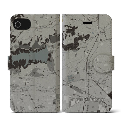 【東村山（東京都）】地図柄iPhoneケース（手帳タイプ）モノトーン・iPhone SE（第3 / 第2世代） / 8 / 7 / 6s / 6 用