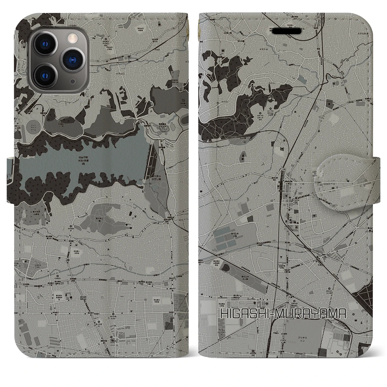 【東村山（東京都）】地図柄iPhoneケース（手帳タイプ）