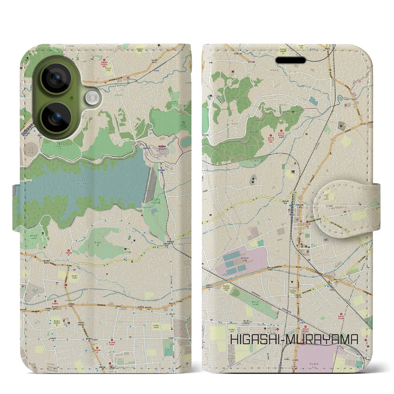 【東村山（東京都）】地図柄iPhoneケース（手帳タイプ）