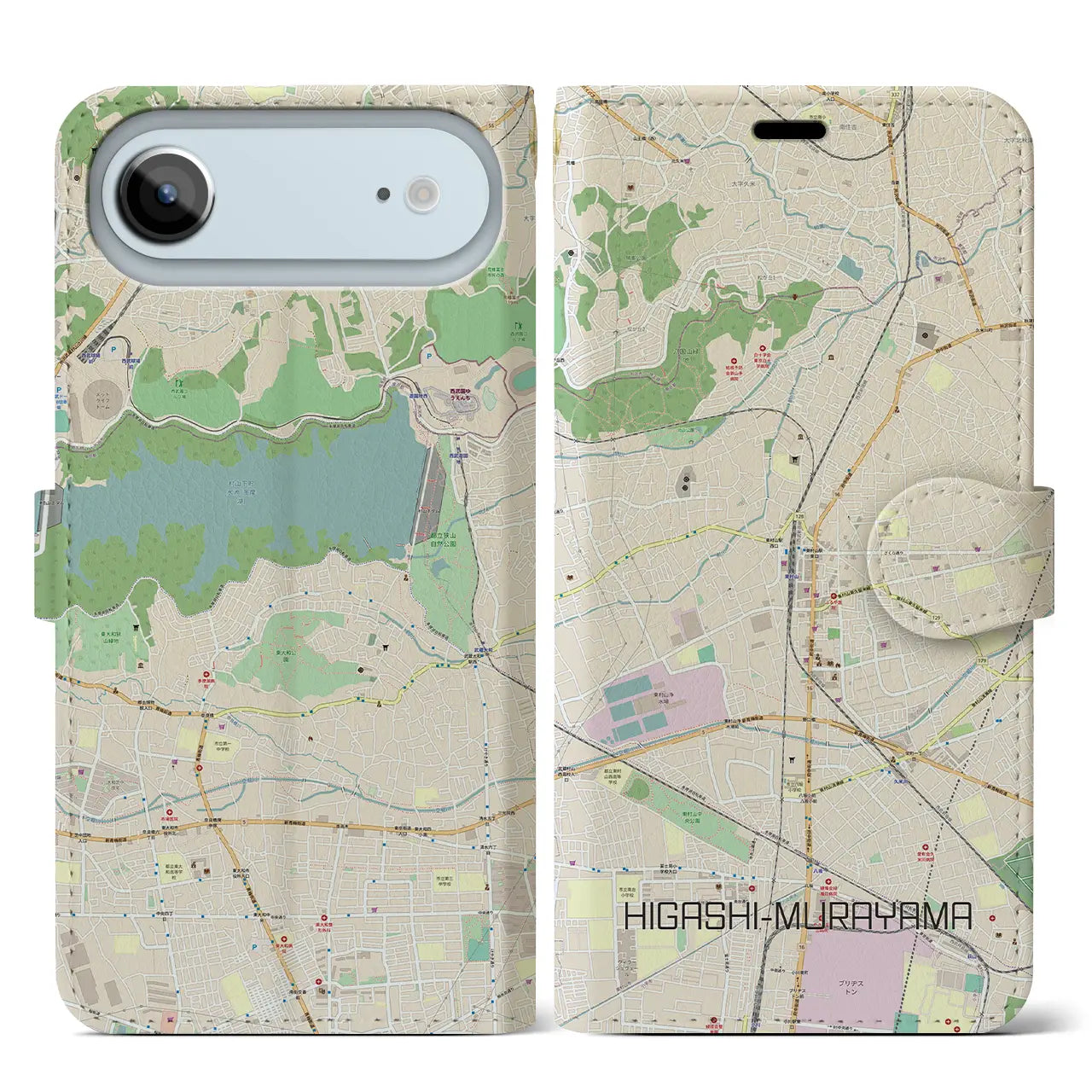 【東村山（東京都）】地図柄iPhoneケース（手帳タイプ）