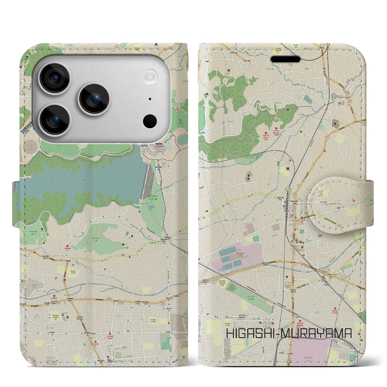 【東村山（東京都）】地図柄iPhoneケース（手帳タイプ）