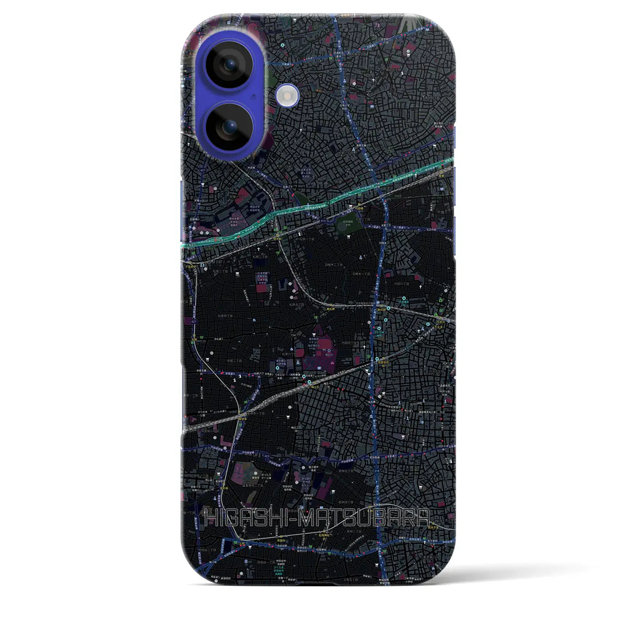 【東松原（東京都）】地図柄iPhoneケース（バックカバータイプ）