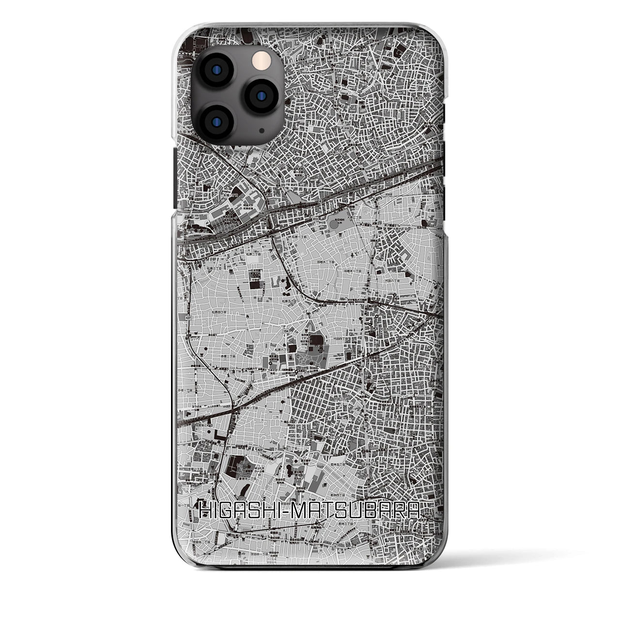 【東松原（東京都）】地図柄iPhoneケース（クリアタイプ）