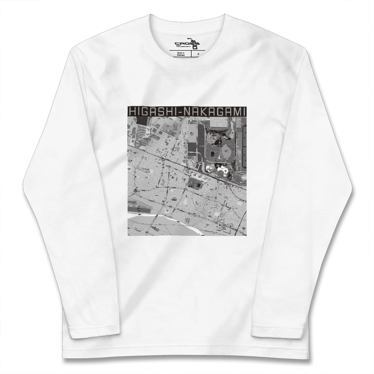 【東中神（東京都）】地図柄ロングスリーブTシャツ
