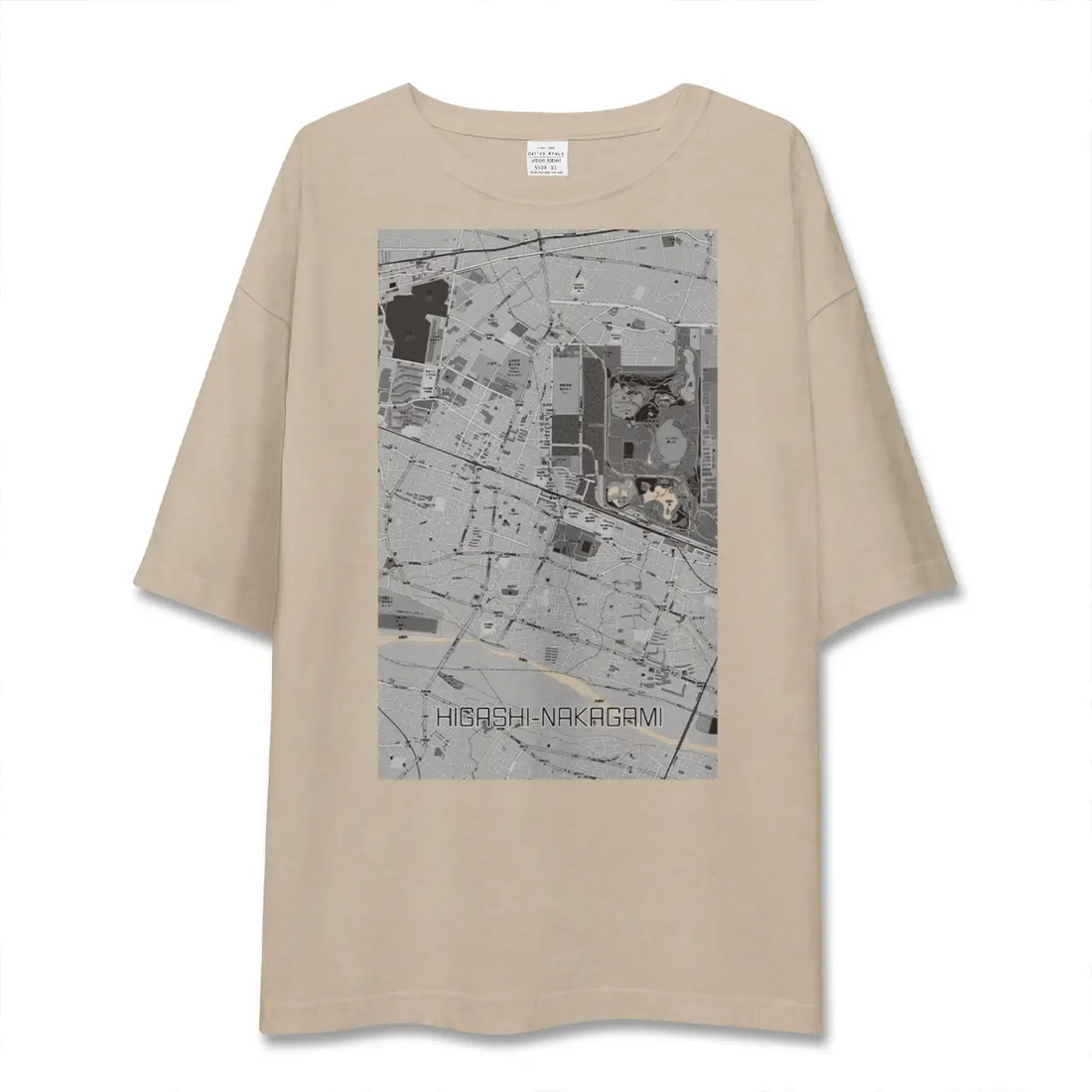 【東中神（東京都）】地図柄ビッグシルエットTシャツ